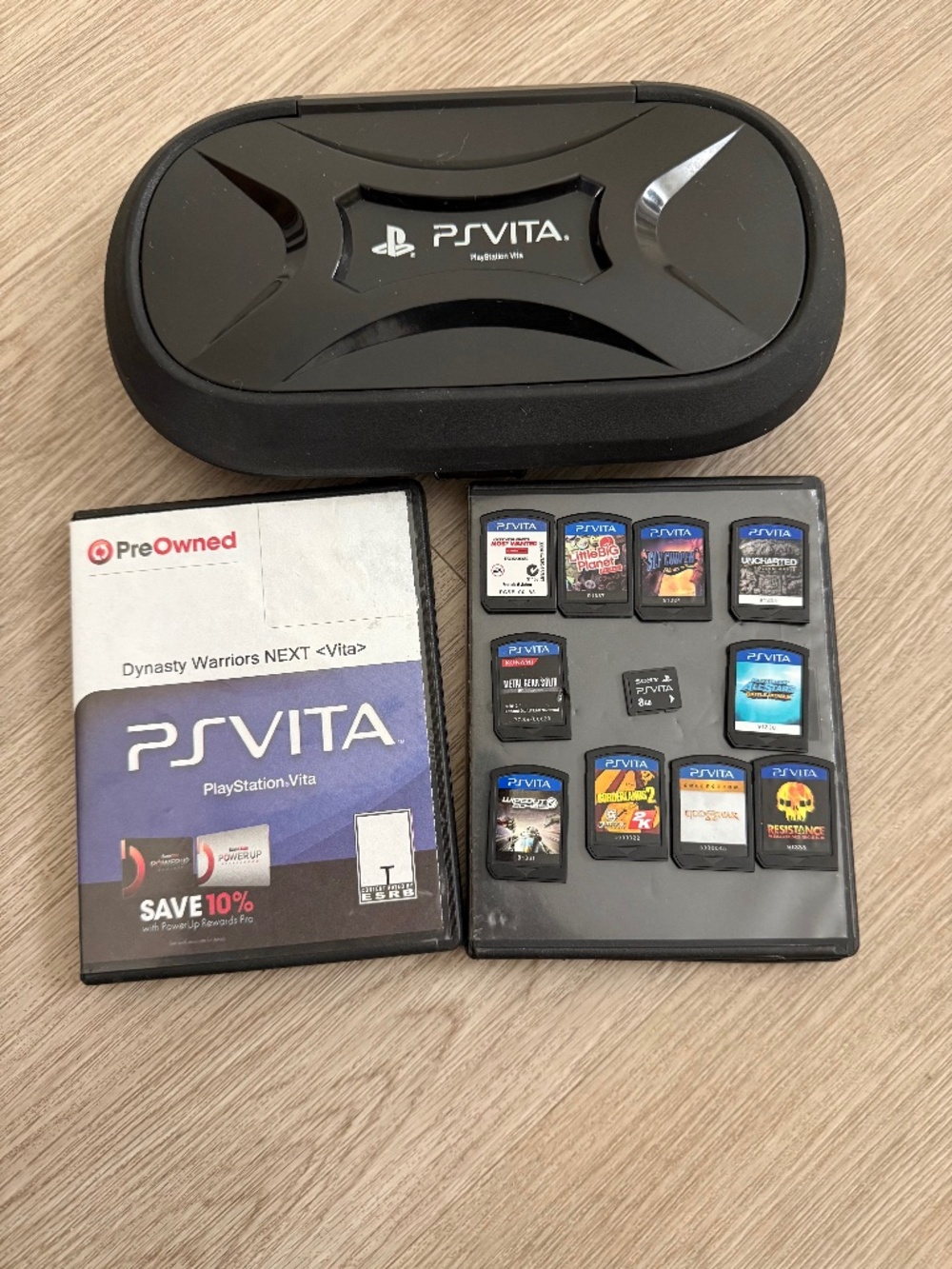PlayStation Vita Case, 11 Games, Micro Memory Card and 2 Game Cases